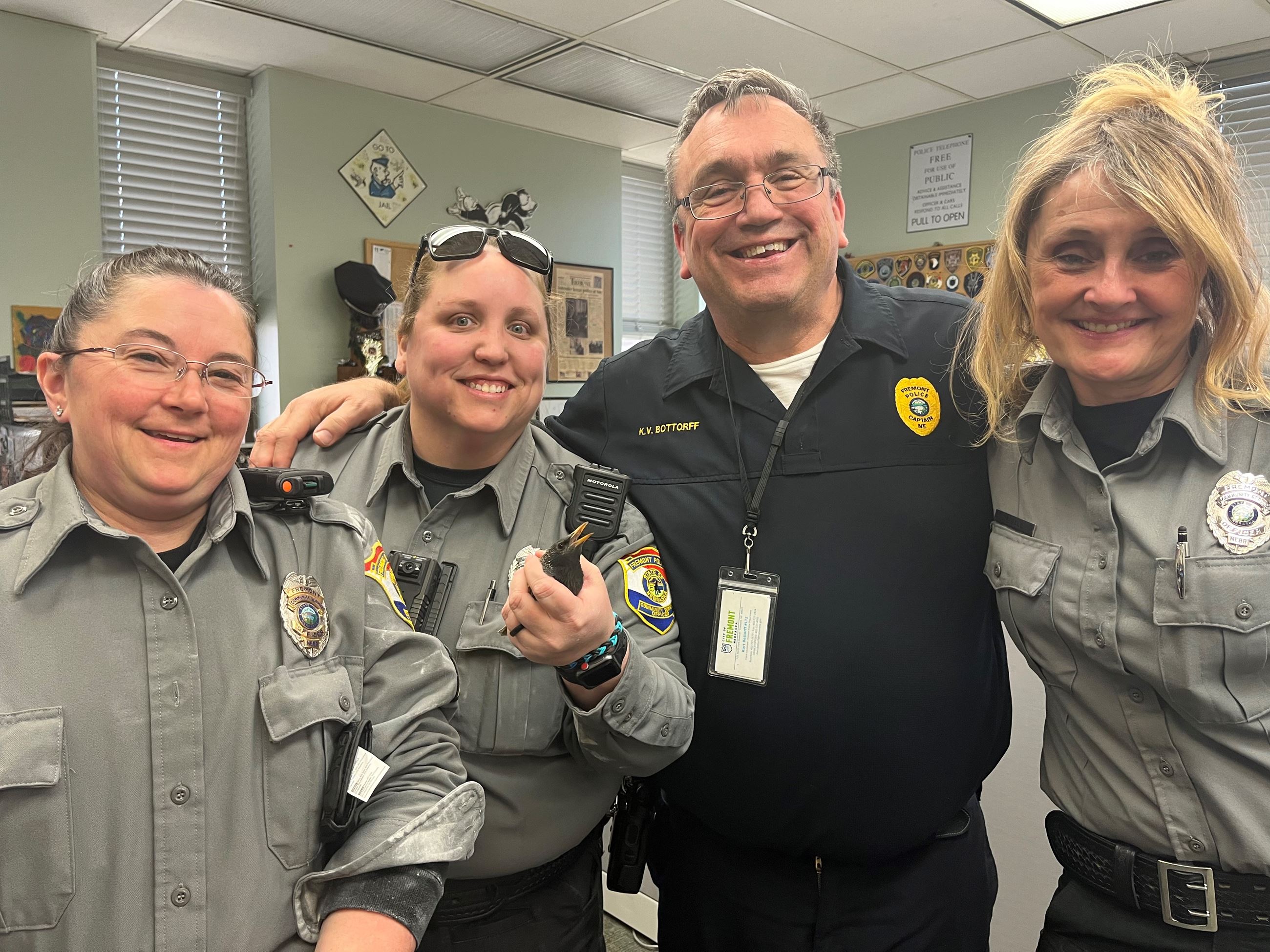 Officers with Bird