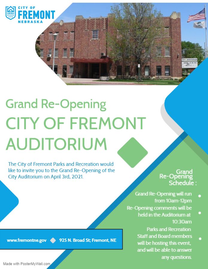 Auditorium Grand Re-Opening Flyer