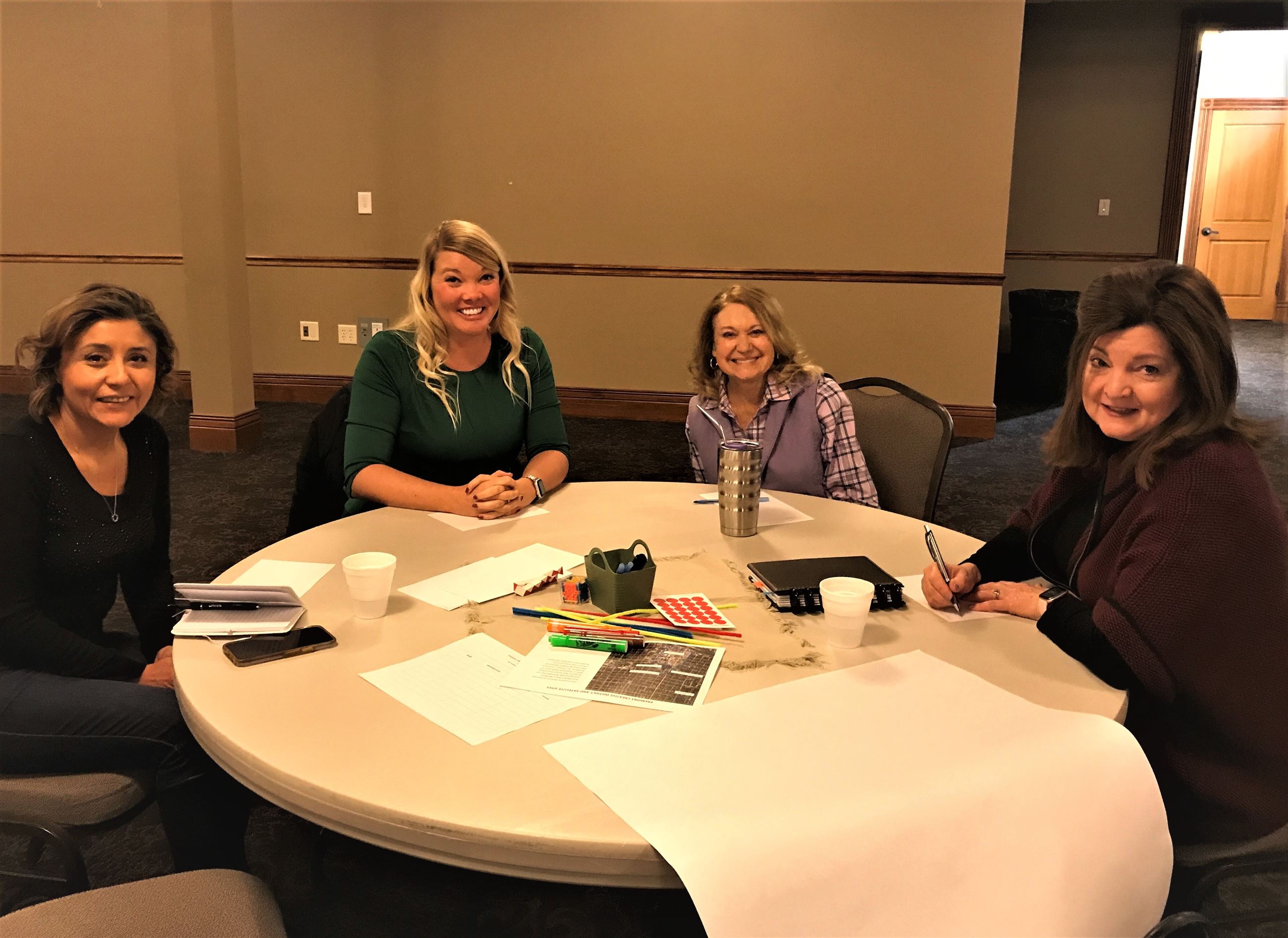 Rossana Jaeger, Tara Lea, Lee Meyer and Therese Hoyle attend a Community Input session